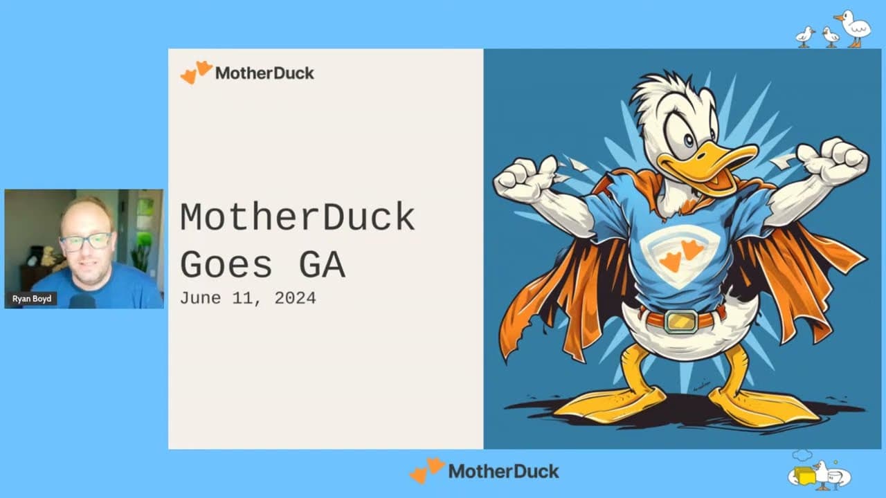 "Getting Started with MotherDuck Webinar" video thumbnail
