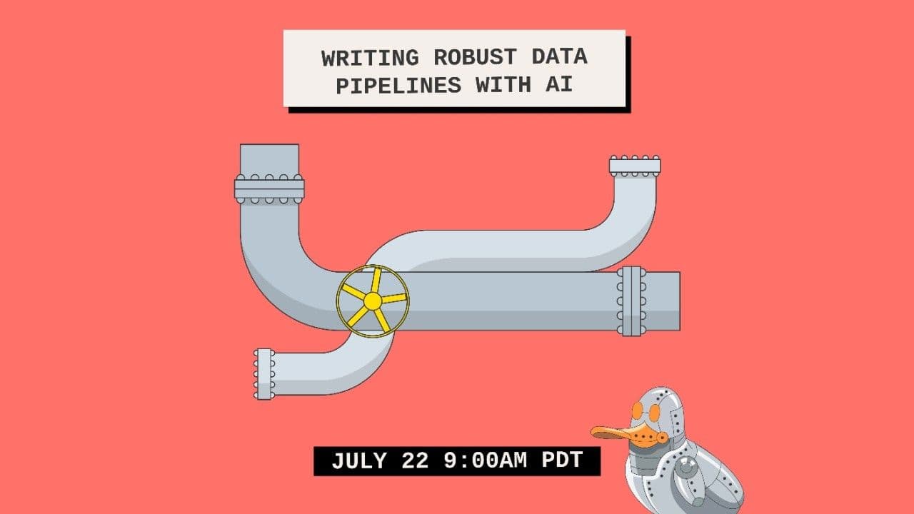 "Writing robust data pipelines with AI" video thumbnail