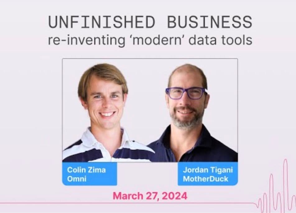 "Unfinished Business: Re-inventing 'modern' data tools" video thumbnail