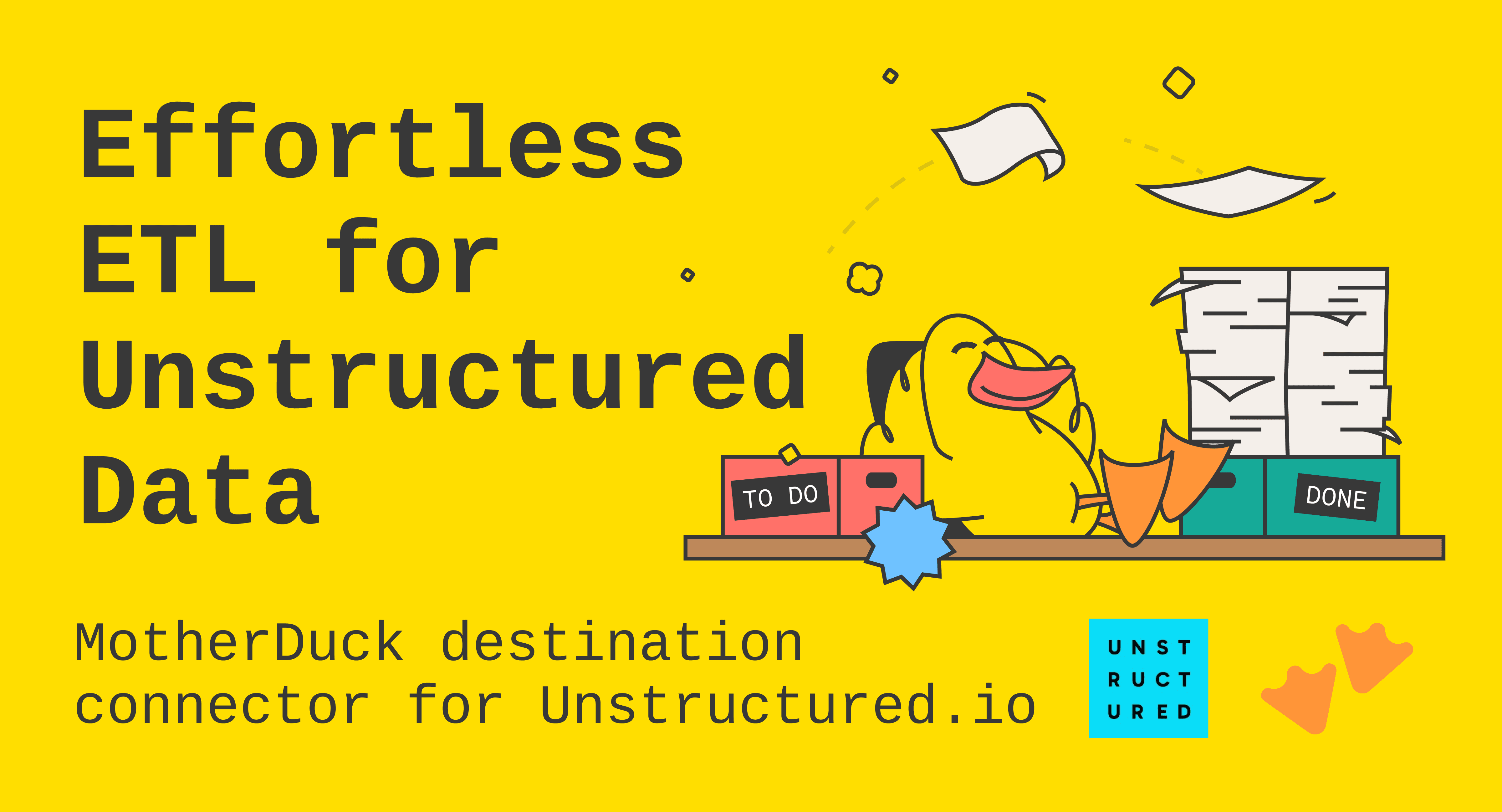 Effortless ETL for Unstructured Data with MotherDuck and Unstructured.io