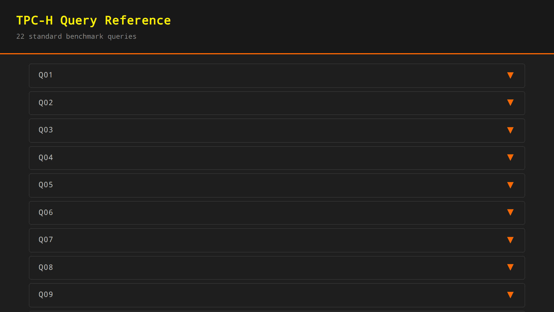 TPC-H Query Reference