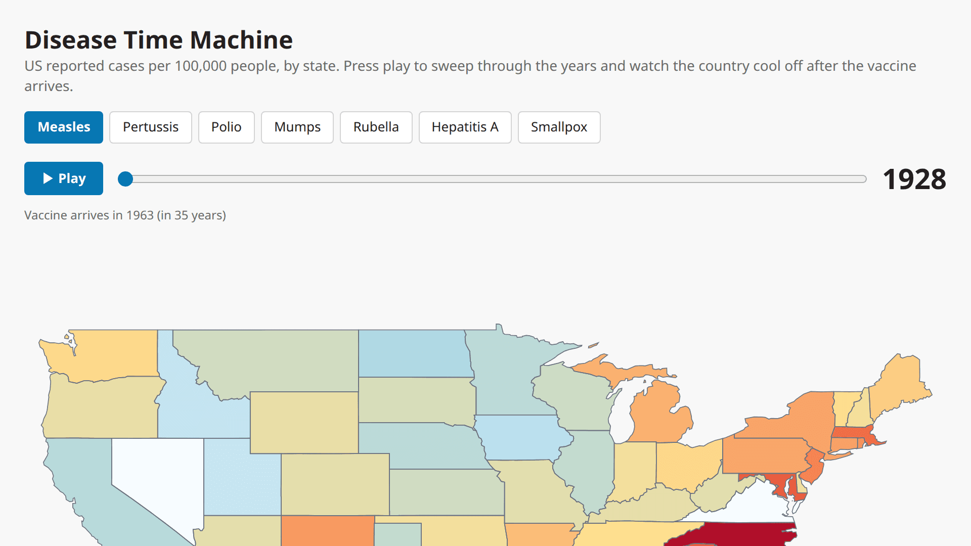 Disease Time Machine — Animated Map