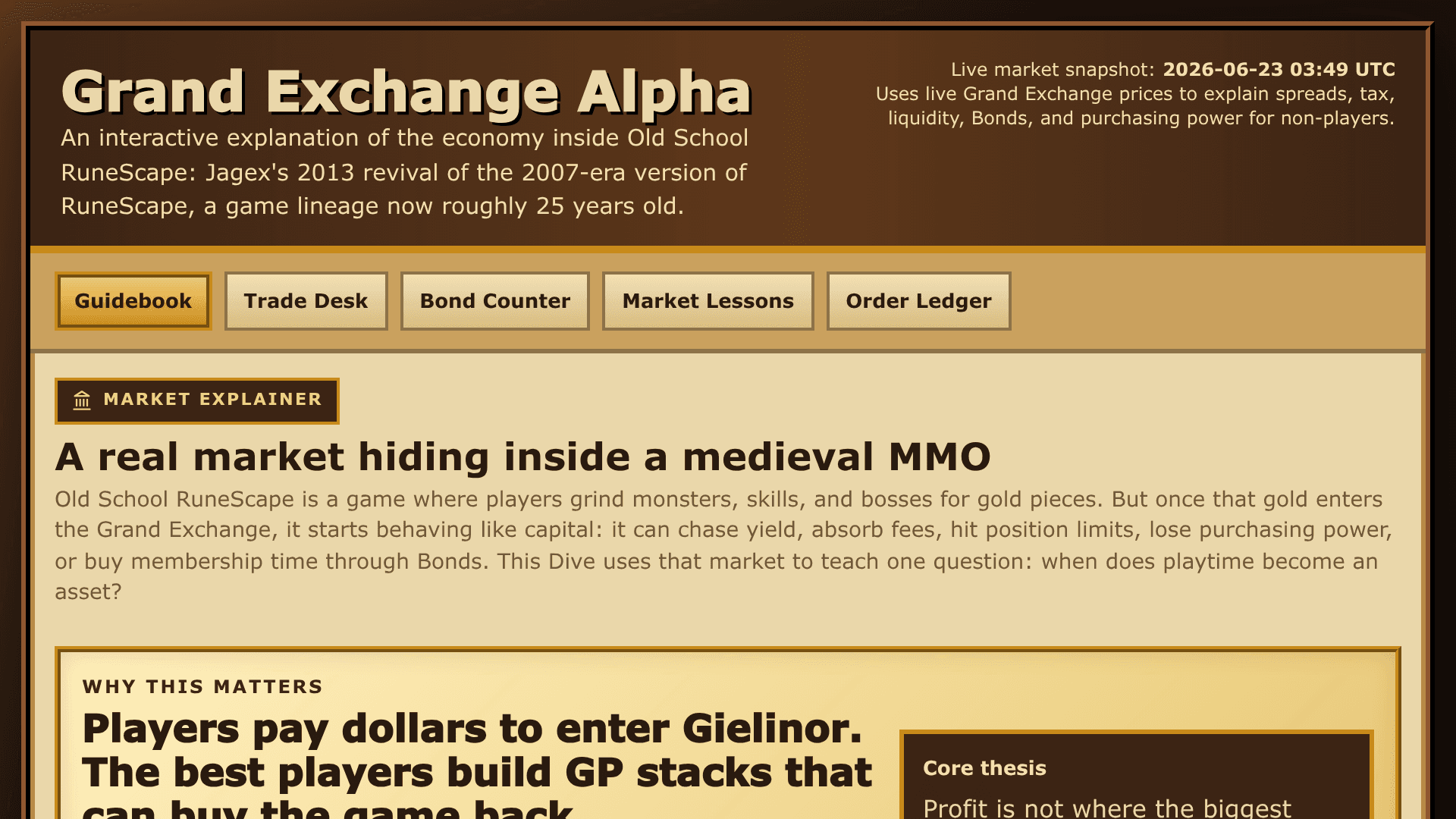 Grand Exchange Alpha: A Field Guide to Gielinor's Markets