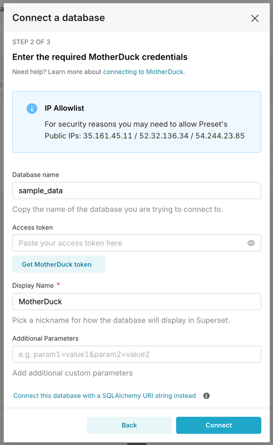MotherDuck Credentials
